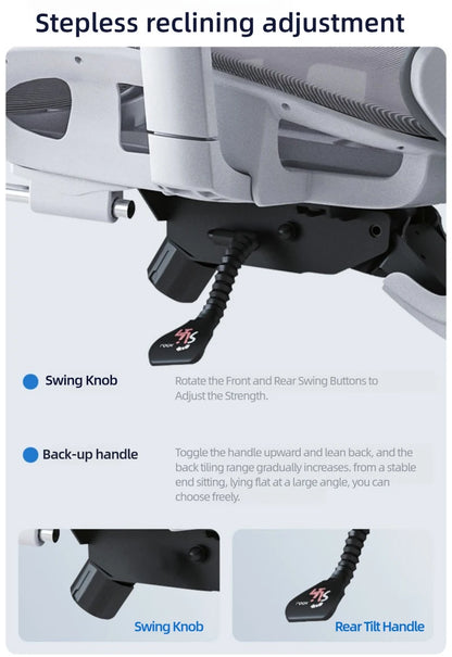 Gaming-Computerstuhl, ergonomischer Heimbürositz, 135-Grad-Backung mit Fußstütze, Lordosenstütze, höhenverstellbarer Sessel