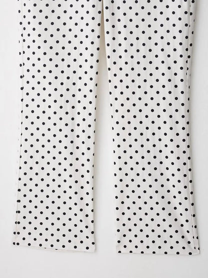 TRAFZA Herbst Polka Dot Gedruckt Jacke Für Frauen Lange Ärmel Rollkragen Zipper Mit Taschen Kordelzug Lose Vintage Mäntel