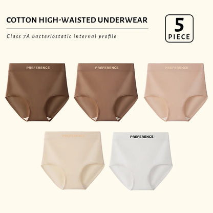 FallSweet 5Pcs Women Plus Size Cotton Panties Seamless Panties Comfort Breathable Underwear Girls Mid-Waist Briefs Sexy Lingerie.