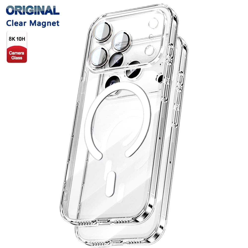 Magnet Fullback Protection Clear Case For Iphone 17 Pro Max 17 Air Apple Magsafe Cover Official Original Wireless Magnetic.