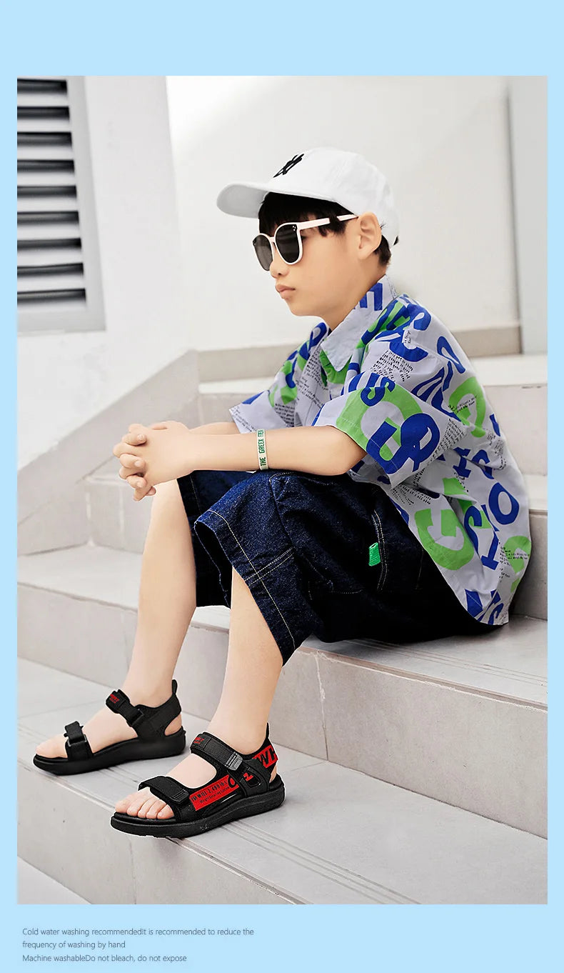 Kids' Summer Breathable Sport Sandals for Boys Casual Beach Shoe Comfortable Soft Sole Children's Fashion Non-slip Sandalias