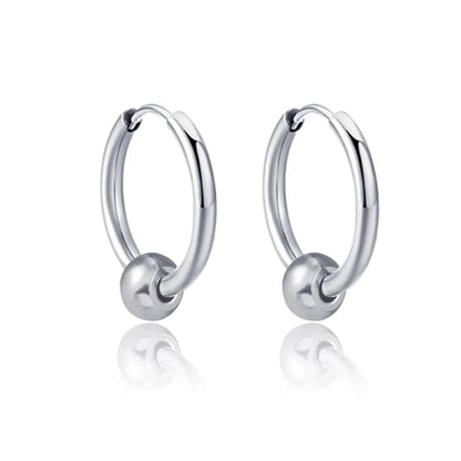 New Punk Stainless Steel Chain Hoop Earrings For Women Men 2023 Trendy Goth Pop Hip Hop Pendants Ear Jewelry Accessories Earring