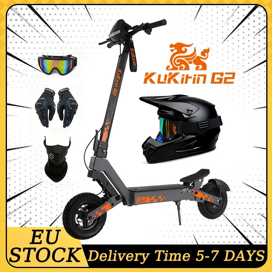 KuKirin G2 Foldable Electric Scooter 1200W 80KM 48V 15AH 45KM/H 55KM Ultra-Long Battery Life + Gift.