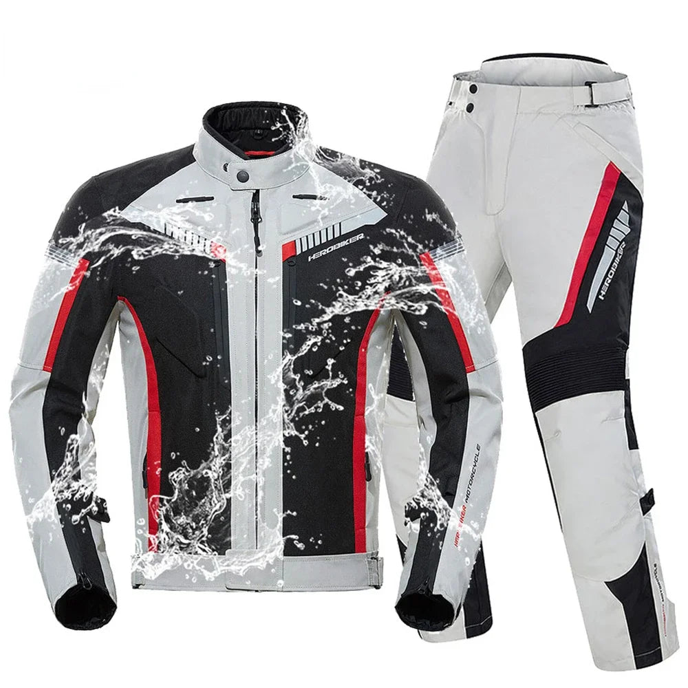 Best Selling Waterproof Motorcycle Jacket Man Racing Suit Wearable Motorcycle Jacket Motorcycle Pants Moto with EVA Protection.