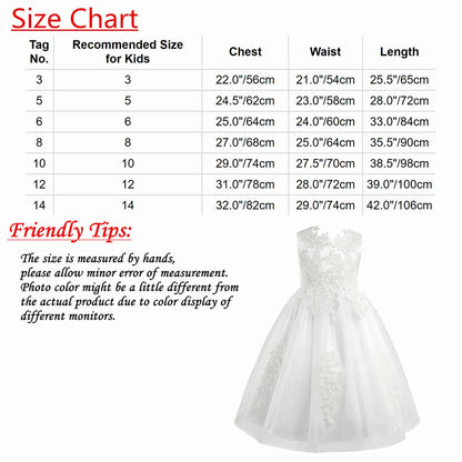 Blumenmädchenkleid mit floraler Spitze für Kinder, bestickt, für Hochzeit, Festzug, Brautjungfernkleid, ärmellos, Taufe, Kommunion, Ballkleid.