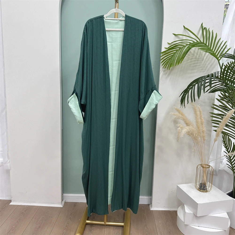 Open Modest Kimono Abaya Dubai Luxury Muslim Cardigan Coat Abayas for Women Islam Kebaya Caftan Marocain Robe Femme Musulmane