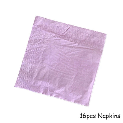 Gold Disposable Tableware Sets Purple Party Paper Cup Plates baby Shower  Birthday Party Supplies Carnival Wedding decor Favors.