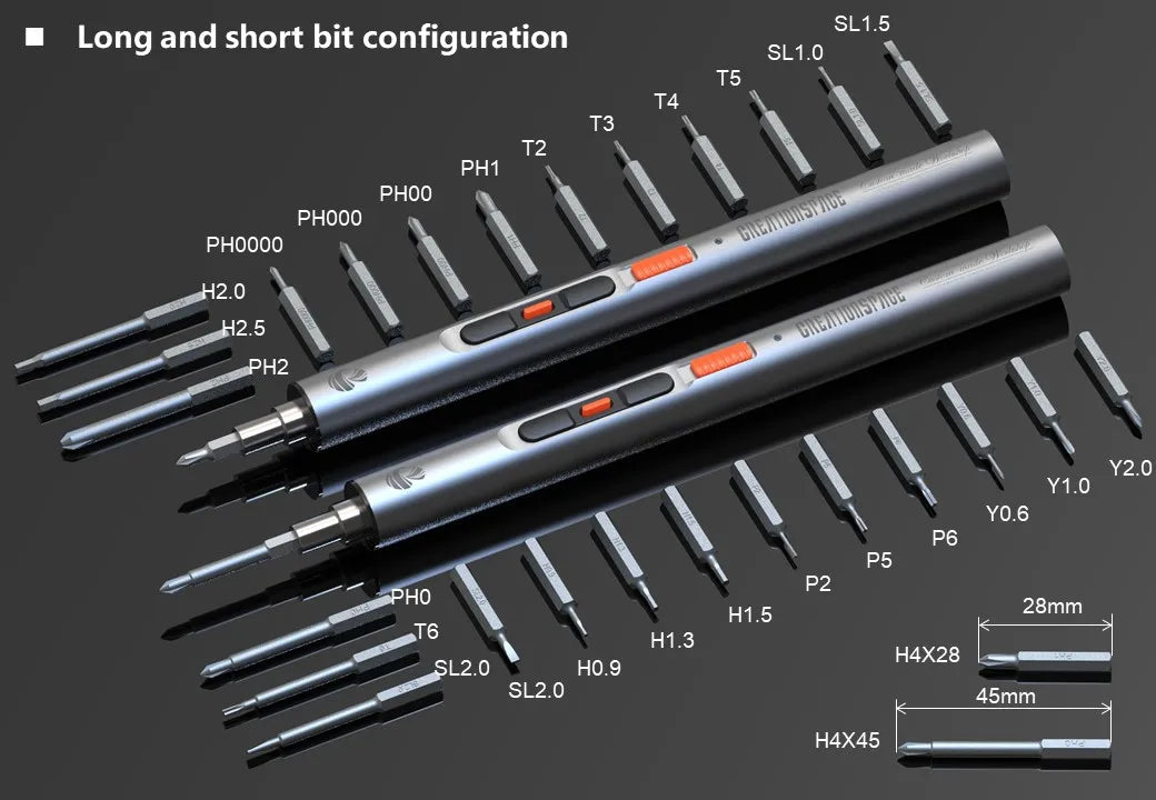 CreationSpace 3,6 V Mini-Elektroschrauber, wiederaufladbarer Schraubendreher-Set mit LED-Licht, 3 Drehmomenteinstellungen, CS0702A, CS701A