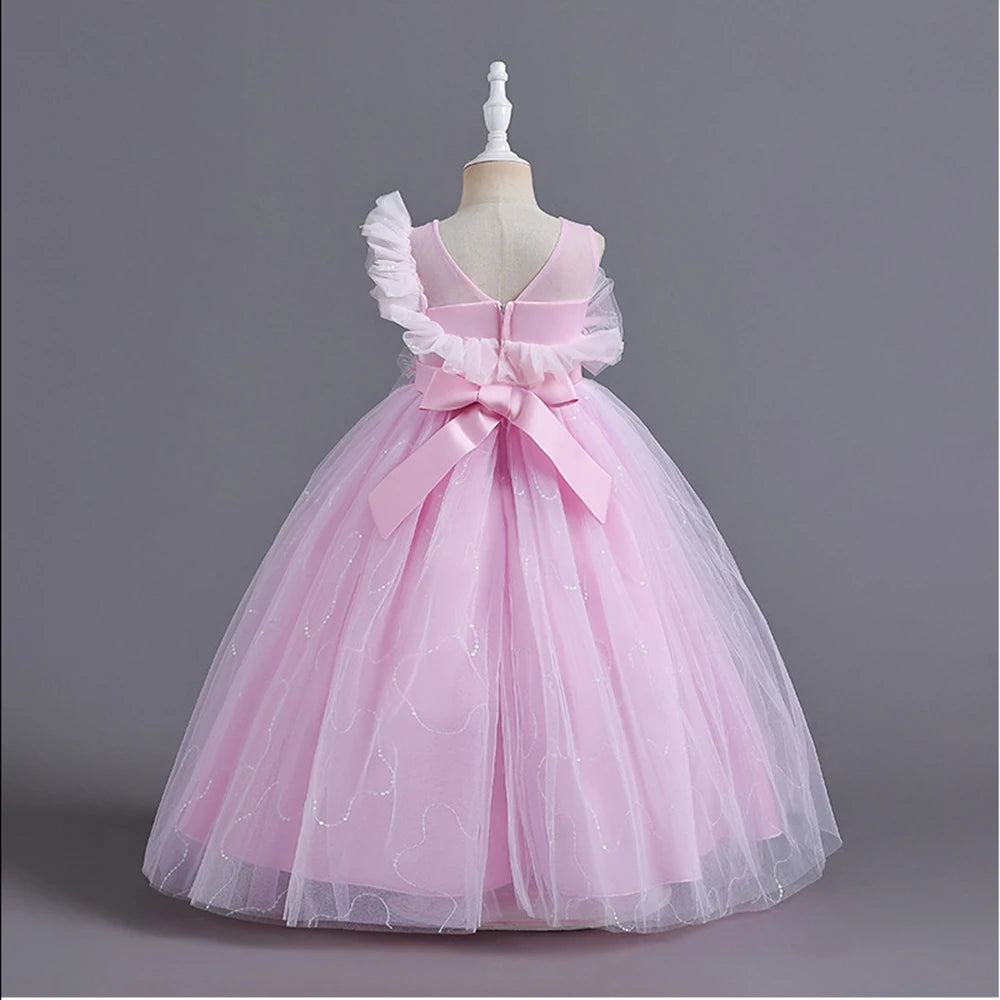 HETISO Kinder Elegantes formelles Kleid Mädchen Blume Prinzessin Party Abendkleid Geburtstag Festliches Neujahrskleid für Kinder 12 14 Jahre.