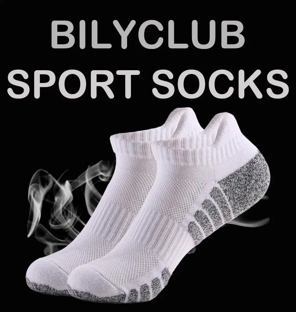 3pairs thickened towel bottom running socks mesh boat socks non-slip breathable sports socks Low cut Men's socks Women's socks.
