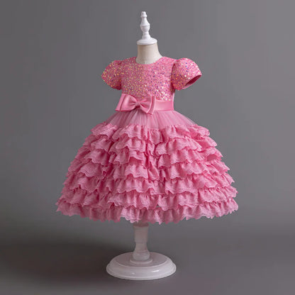 2023 Neue elegante Kleider für Mädchen, glänzendes Halloween-Performance-Kostüm, Geburtstagsparty-Kleid für 3–10 Jahre alte Mädchen.