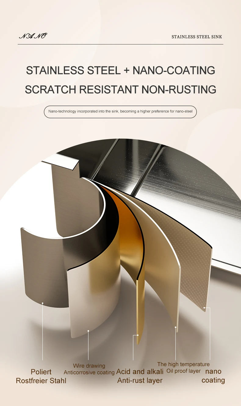 Edelstahl Küchen spüle Digital anzeige großes Single Slot hotel Multifunktion waschbecken mit Wasserfall Wasserhahn Wohnung