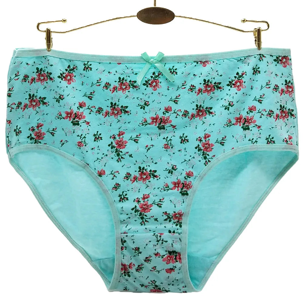 Underwear Women Panties Cotton Mid Rise Butterfly Soft Sexy Briefs Ladies Knickers Plus Size for Women 3 Pcs/lot.