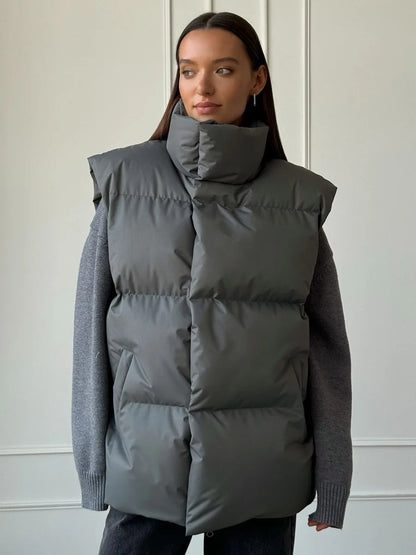 Talenza Damen-Weste aus Baumwolle, neu, ärmellos, sportlich, lässig, einfarbig, Winter, warme Weste, Jacke, Weste, Damen-Baumwolljacke.