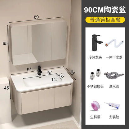 Moderner intelligenter Badezimmerschrank, Wabenstruktur, Aluminium, WC, Waschbecken, Schrank, Kombination, integriertes Keramikwaschbecken, Waschtisch