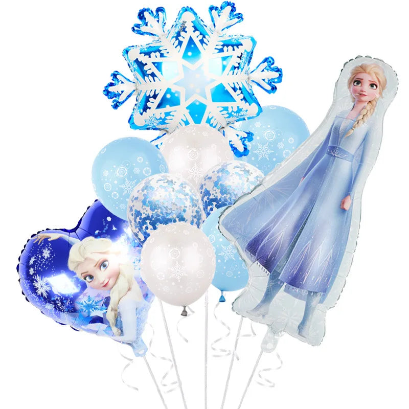 Disney gefroren Geburtstag Dekorationen Mädchen Papier Geschirr Teller Servietten Tassen Schnee königin Geburtstag Deko Hintergrund Luftballons Lieferungen