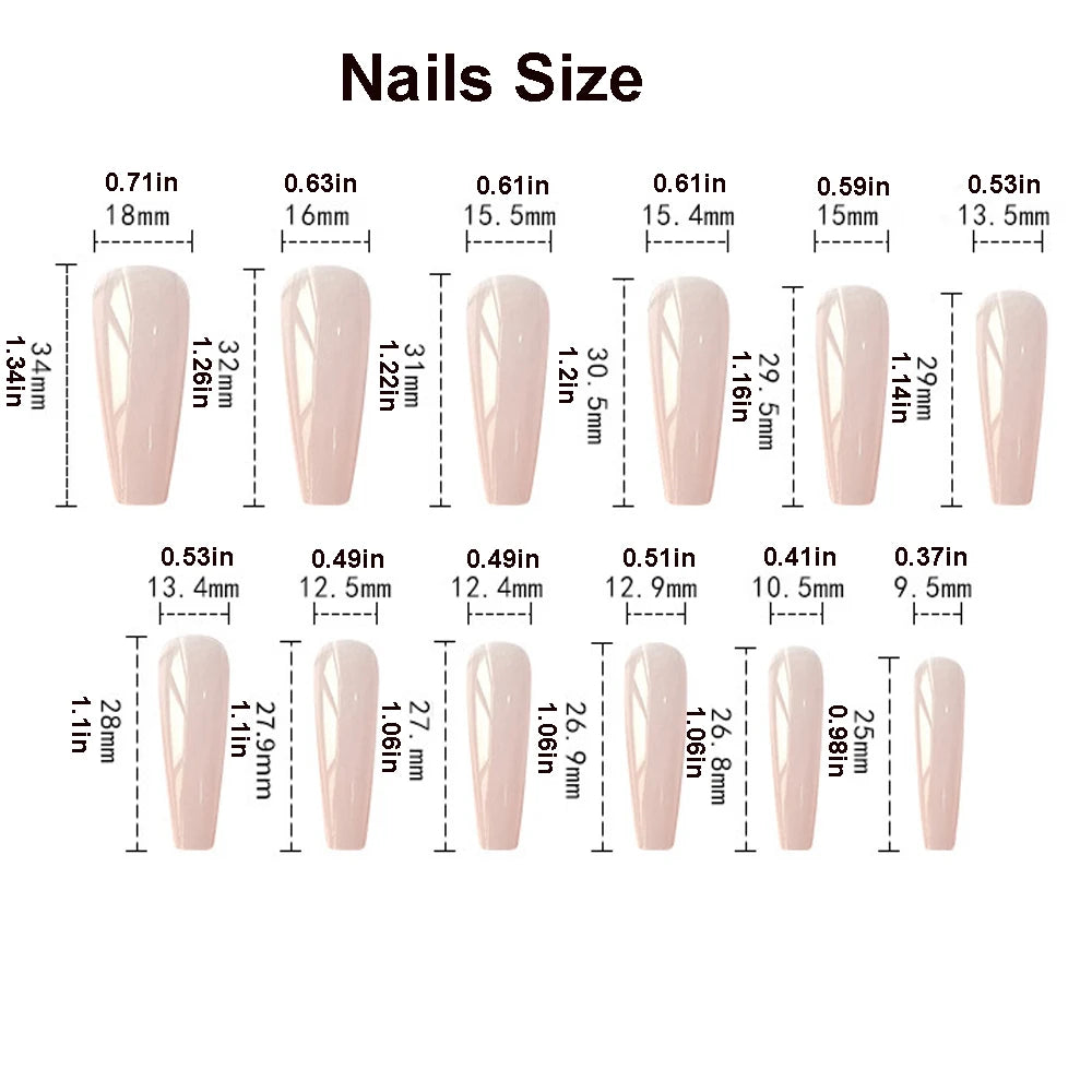 24pcs/set short medium long fake nails for Spring summer season gradient peach flowers butterfly heart press on false nail art.