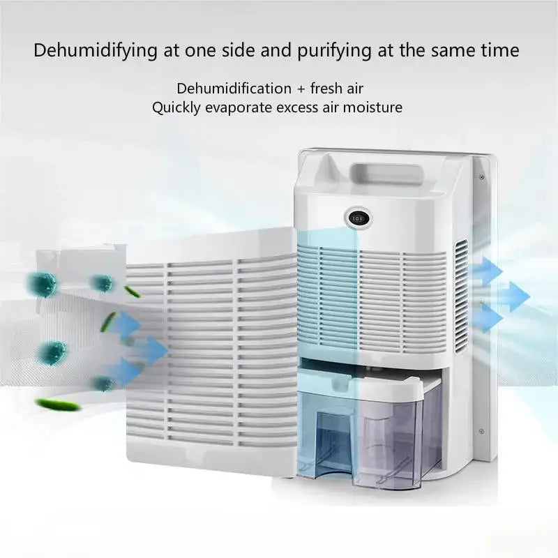 Dehumidifier and Air Purifier 2 in 1 Moisture Absorber Household Mute Bedroom Basement Remote Control Timing External Water Pipe.