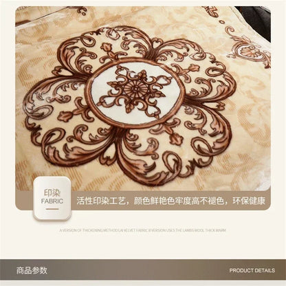 New Warm Weighted Blankets for Beds High End Thicken Warmth Raschel Blanket for Winter Autumn Double Side Plush Comforter Quilt.