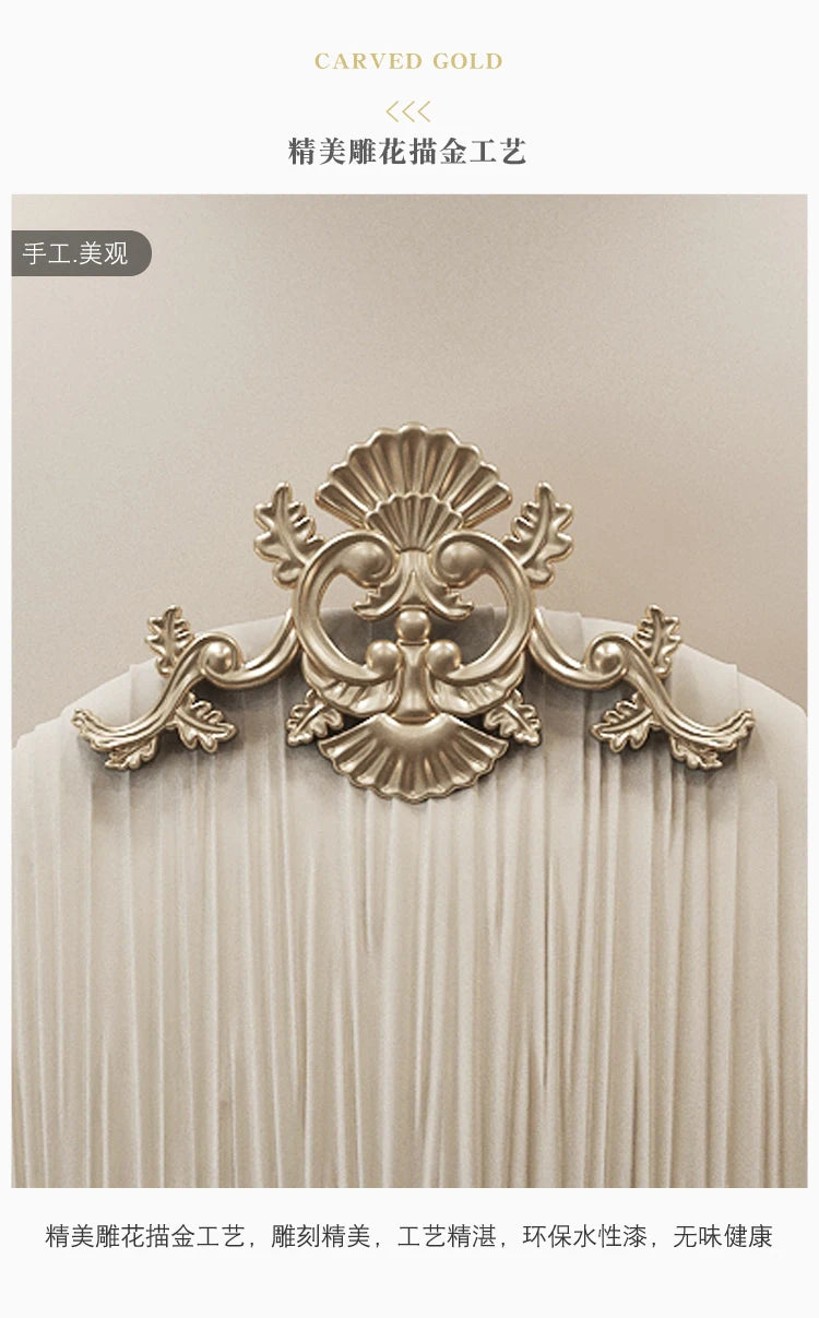 Klassisches europäisches Bett, Doppelbett, King-Size-Bett, Kopfteil, hochwertiges Bett, Twin, kreieren Sie das Hauptschlafzimmer, Cama De Casal, Wohnmöbel