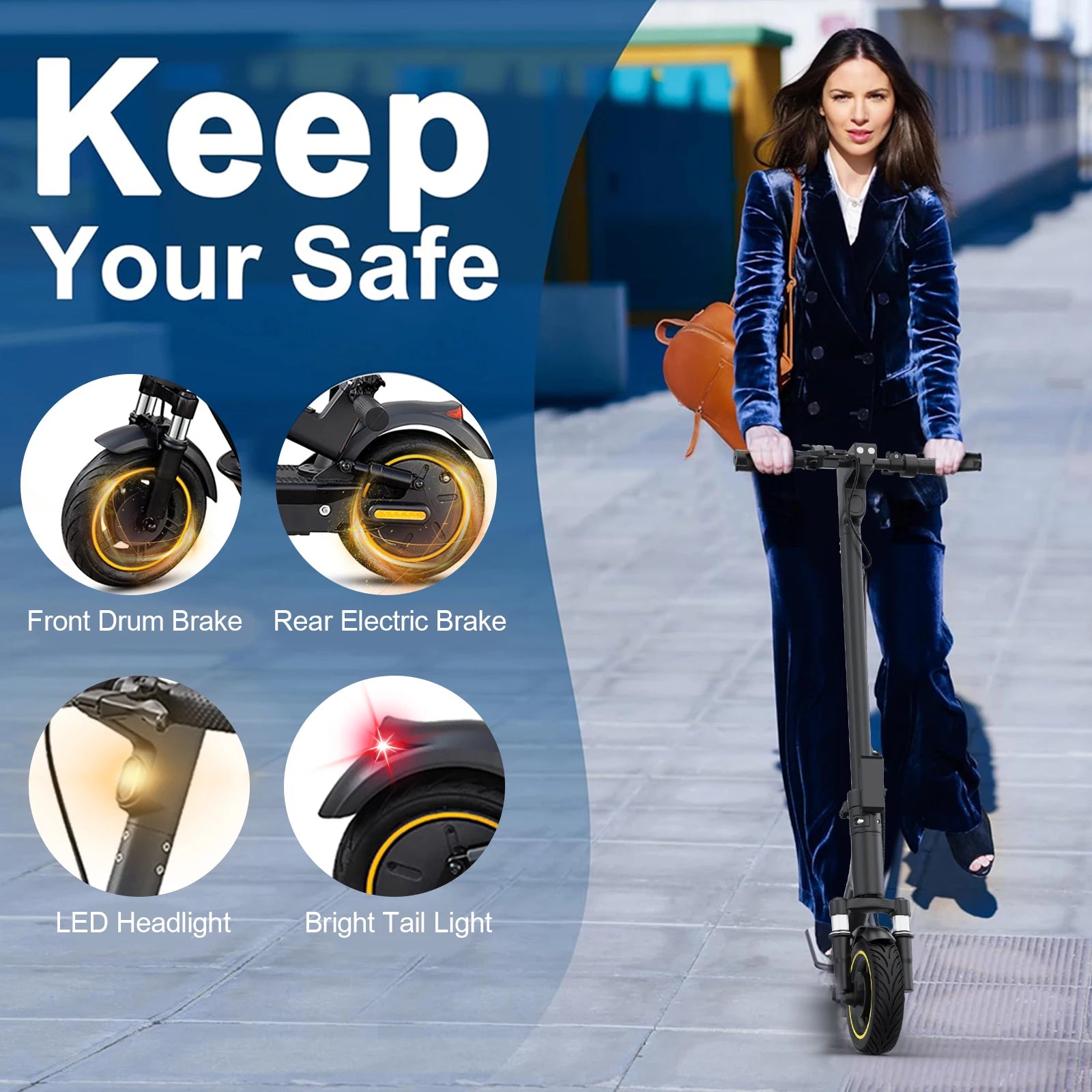 ATSANT ESMAX Electric Scooter 500W 42V14.5Ah 40KM Long Range 10Inch Pneumatic Flatproof Tyres Foldable Smart Adult Kick EScooter.