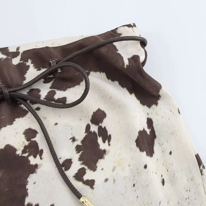 MUJER Print Satin Long Skirts for Women High Waist Midi Skirt Woman Spring Belt Women's Skirt Cylinder Vintage Women Skirt Sets.