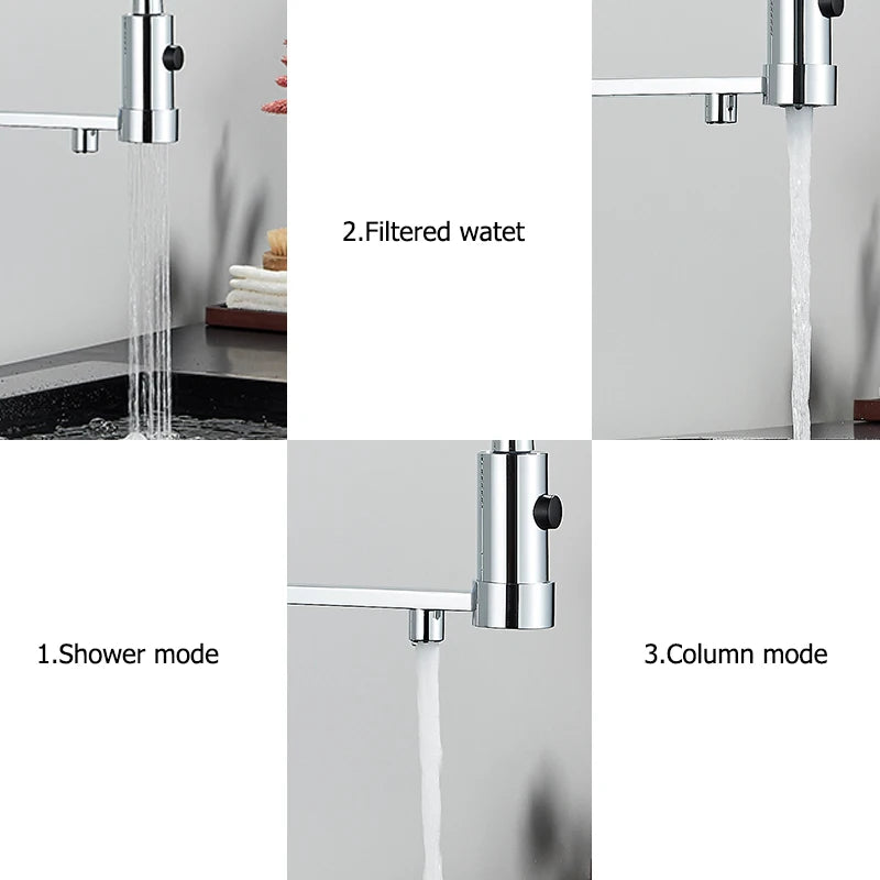 Filtered Kitchen Faucet Pure Water Kitchen Faucet Dual Handle Hot&Cold Drinking Water Purified Kitchen Mixer Taps