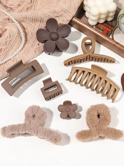 7/8Pcs Neutral Color Hair Clips for Women 4.7Inch Large Hair Claw for Thin Thick Hair,Big Matte Banana Clip,Strong Hold jaw clip.