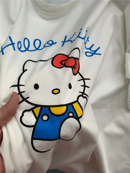 Hello Kitty Pyjamas für Damen, kurzärmelig, Freizeitkleidung, Heimkleidungsset, Cartoon-Süßes Mädchen, Geburtstagsgeschenke.