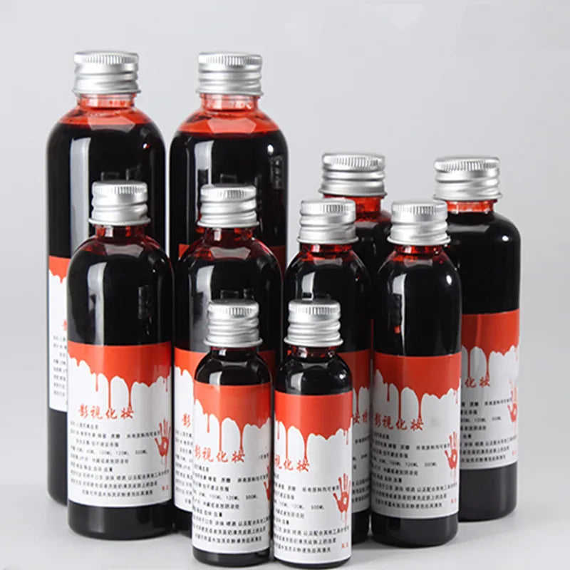 30/120/ml gefälschte Abstrich Blut Flüssigkeit Flasche Bühne Streich Theater Vampire lustige Horror Festival Party DIY Cosplay Requisiten.