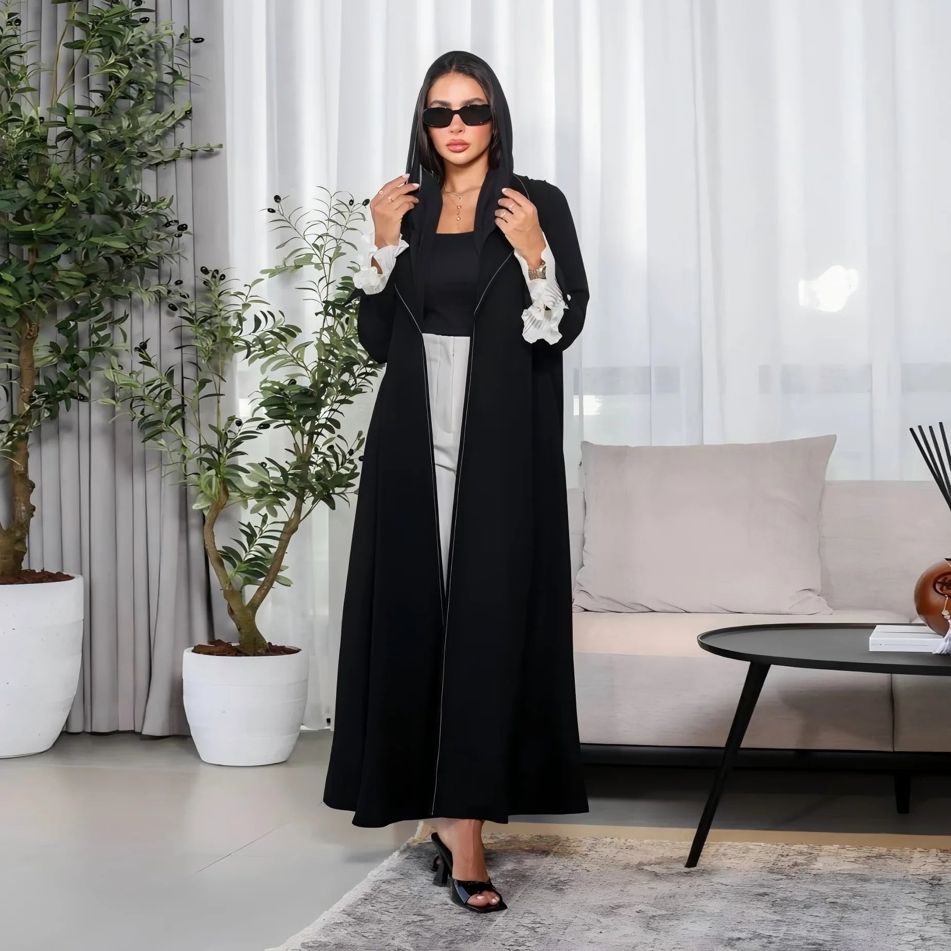 Eid Djellaba Ramadan Muslim Women Maxi Dress Dubai Open Abaya Kimono Cardigan Turkey Kaftan Kebaya Caftan Marocain Femme Robe.