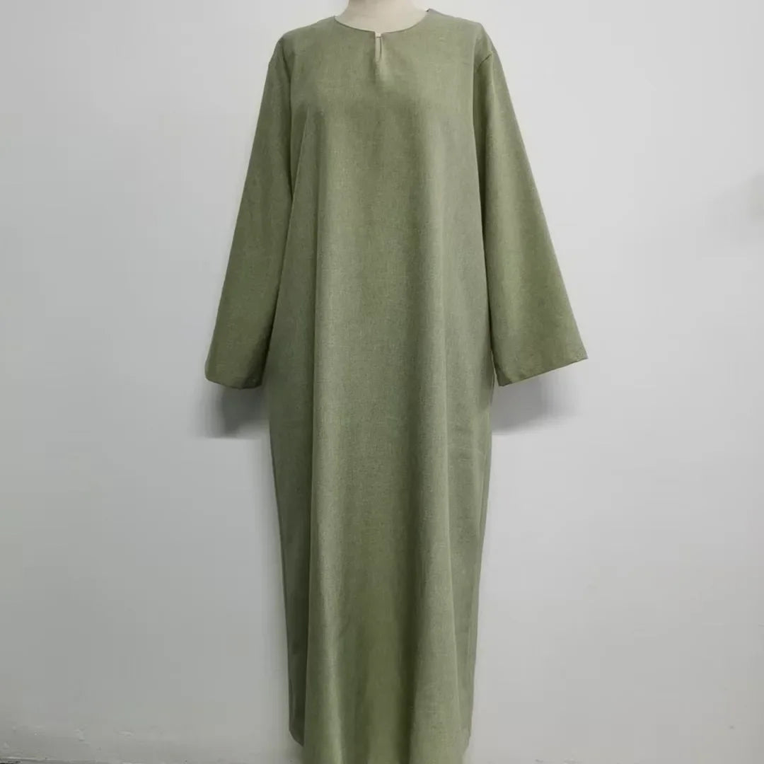 Lockeres, elegantes, reines, langes Kleid im Nahen Osten-Stil für Damen in Übergröße, schlanker Midirock, lässiges, bequemes Maxikleid | H&D Shop