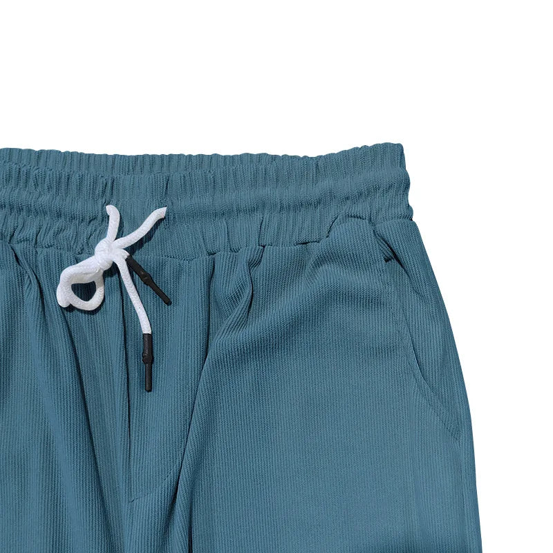 Sommer neue europäische und amerikanische Handel große Herren einfarbig Set mit Kragen, Kurzarm, Reiß verschluss Hosen Set, 2 Stück