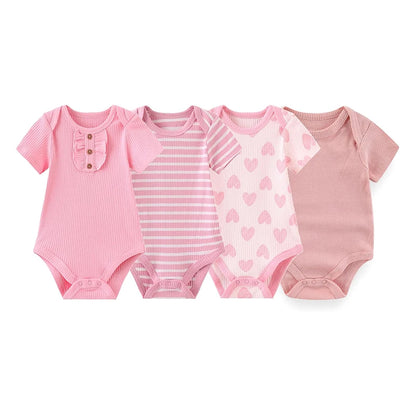 Kiddiezoom 4 Teile/los Unisex Baby Junge Mädchen Bodys Kurzarm Infant Onesies Erste Weihnachten Baby Kleidung.