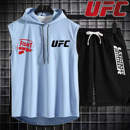 New Summer Men's Two Piece Set Casual T-Shirt and Shorts Set Fashion Short Sleeve Tracksuit Men Women Sports Suit Hooded T-shirt.