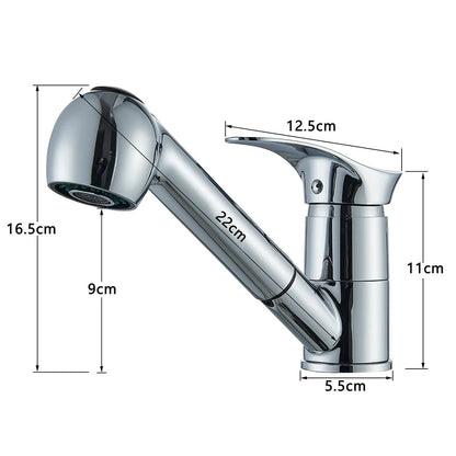 Kitchen Faucets Chrome Deck Mount Bathroom Basin Faucets Single Handle Single Hole Hot and Cold Water