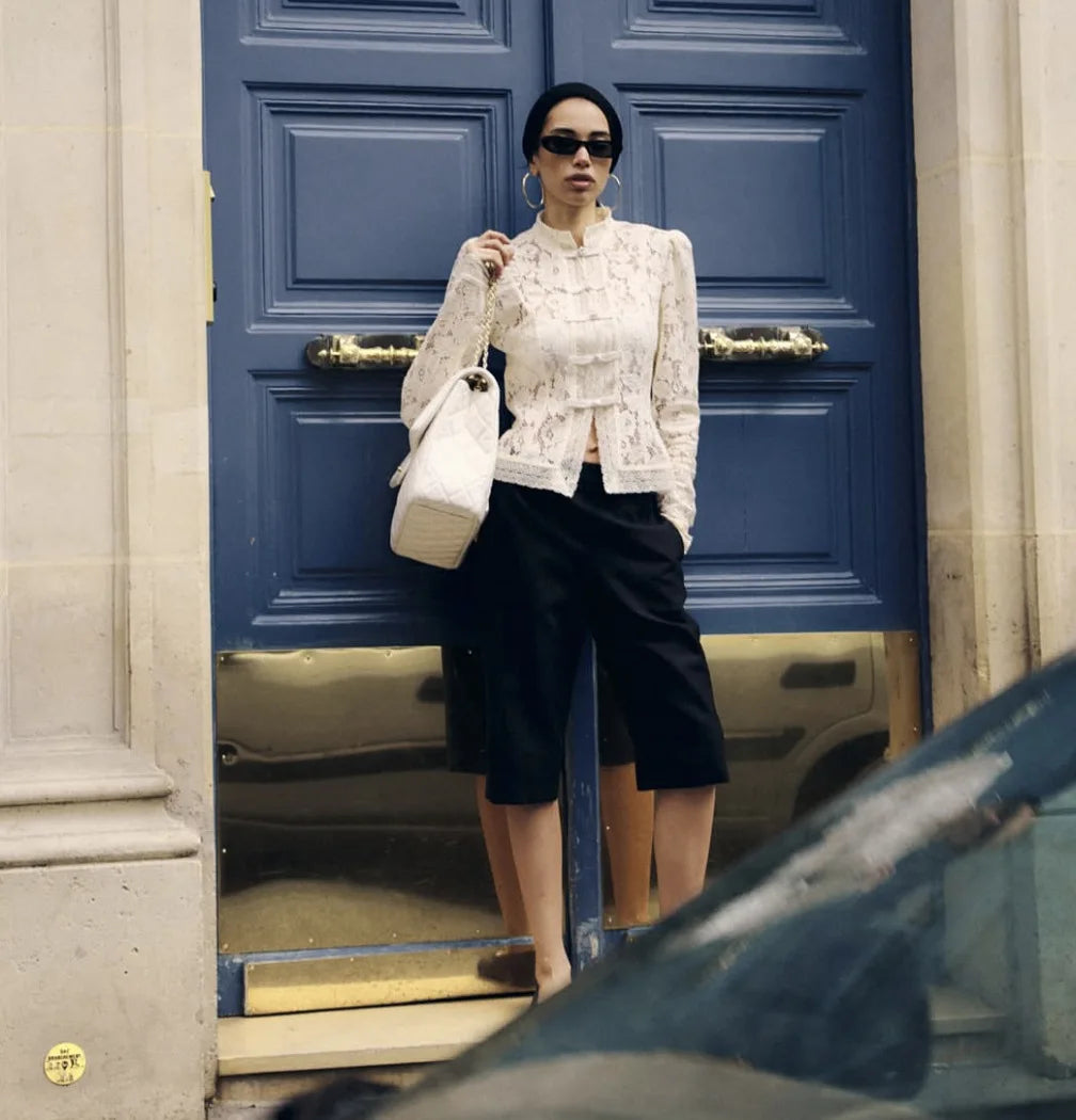 Tuularose Luxury Lace Blouse Fashion Lace Print Single Breasted Slim Shirt Vintage Elegant Party Looks Summer Women Blouse Tops