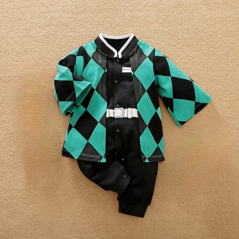 Baby-Sommerkleidung, kurzärmelig, für Jungen und Mädchen, Baumwolle, zum Tragen im Cartoon-Stil, bequem und atmungsaktiv.