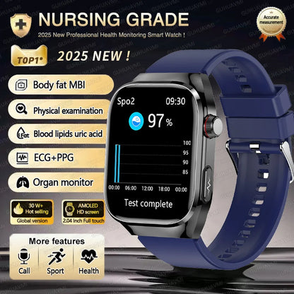 2025 New For Huawei Three highs Blood Pressure Smartwatch ECG Uric Acid Heart Rate Clock Body Analysis Health Monitoring Watches