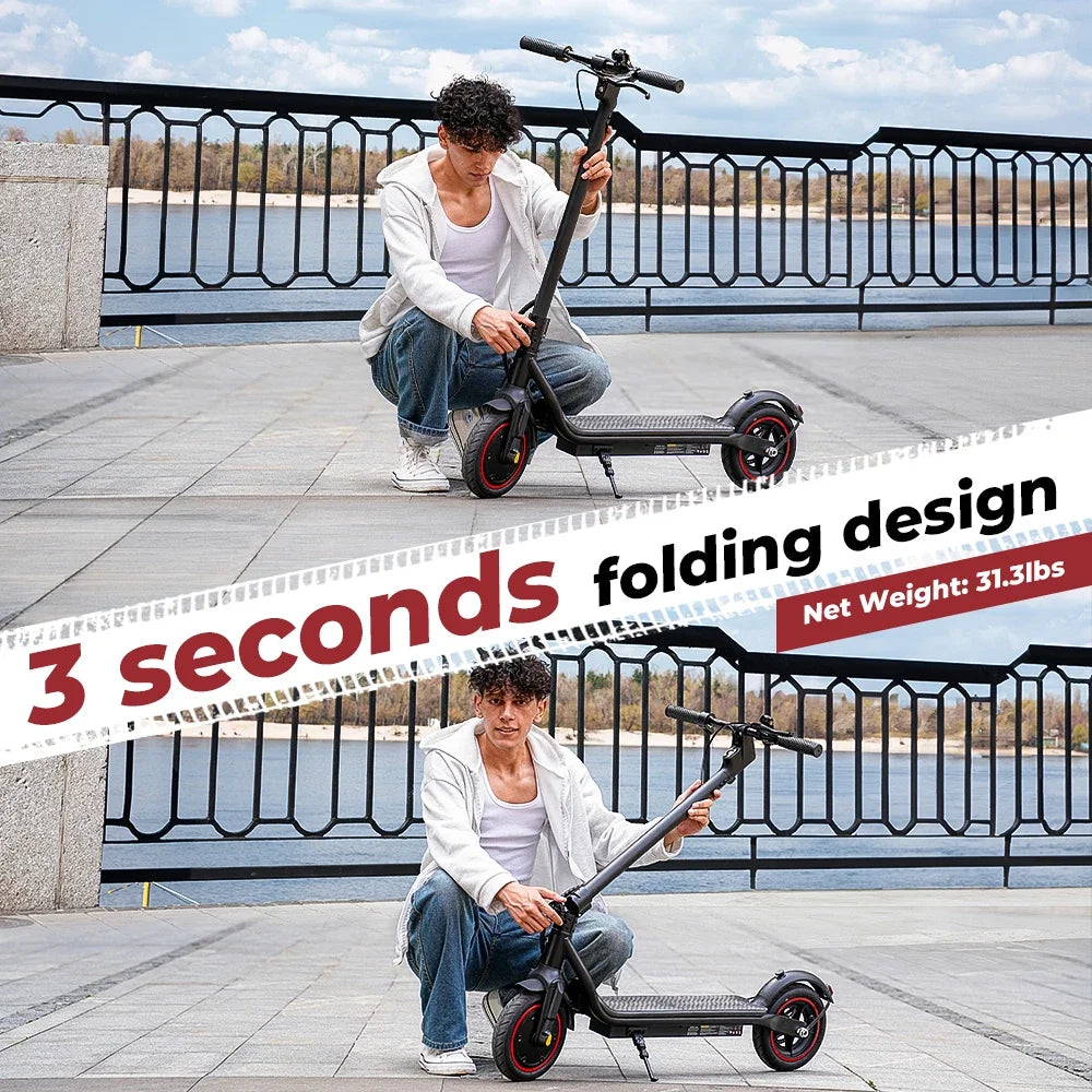 ISCOOTER W5 Electric Scooter Adults 350W motor 36V7.8Ah E-Scooter 8.5" Inflatable road Tires Foldable EScooter.