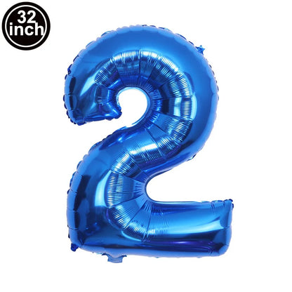 Blauer Ballon mit großen Zahlen, 32 Zoll, 0, 1, 2, 3, 4, 5, 6, 7, 8, 9, Geburtstag, Bachelorette-Luftballons, Figur, Golob-Party-Ballon-Dekoration.