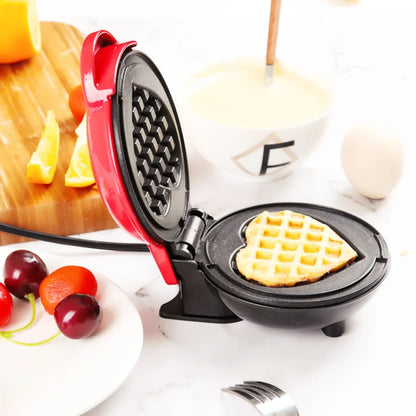 Electric Waffle Machine Portable Home Breakfast Machine Waffle Maker Breakfast Love Heart Shaped Waffle Maker Cooking Appliance.