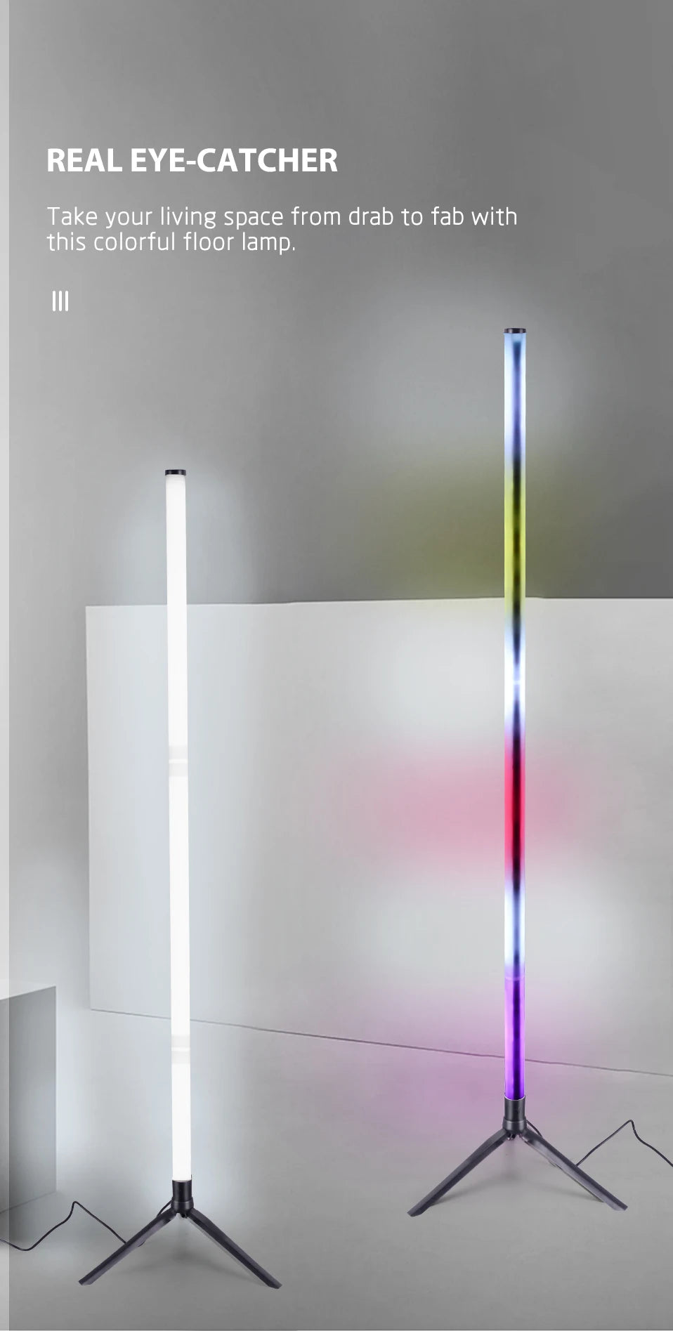 1PC RGB Stehleuchte RGB Ecke Stehleuchte Schlafzimmer Umgebungsbeleuchtung Skandinavischen Stil Farbwechsel Dimmbare Weiche Beleuchtung.