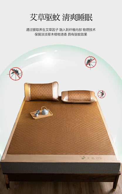 Natural Ice Rattan Mat 90/120/150/180/200cm Cool Summet Mat Mattress Plant Fiber Mat Househould Straw Mats Furniture Protector.