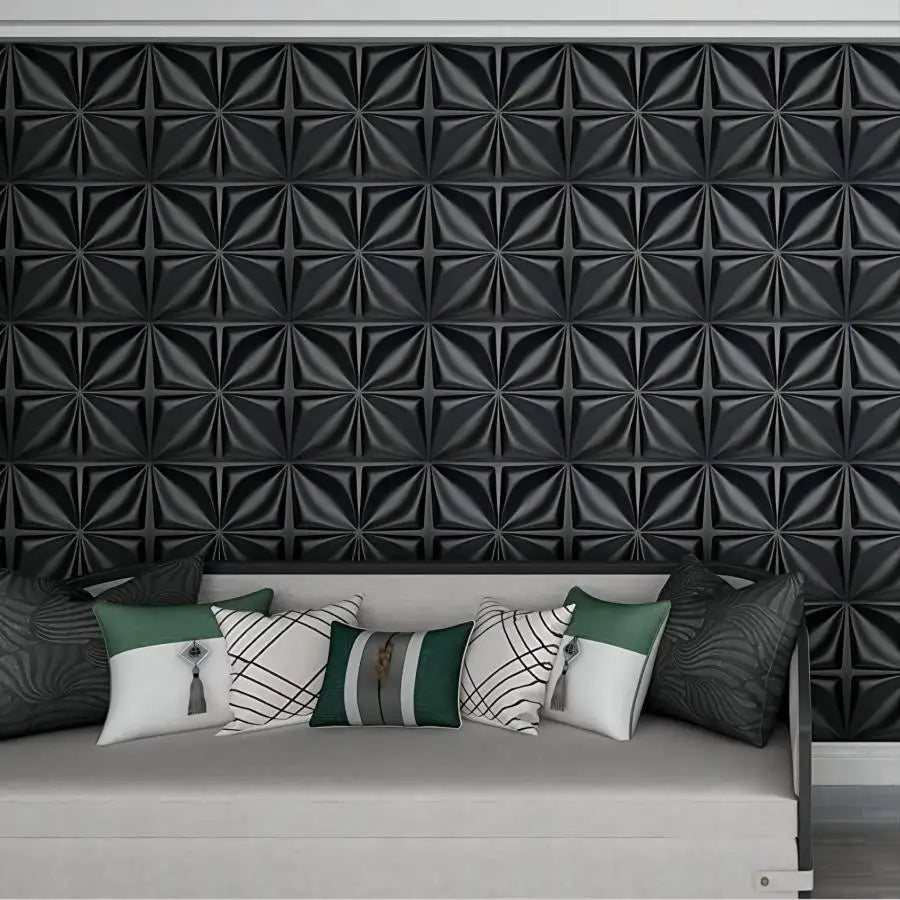 12/20/30pcs 3D pvc wall panels for indoor wall decoration, for living room hall bedroom hotel office,including tape
