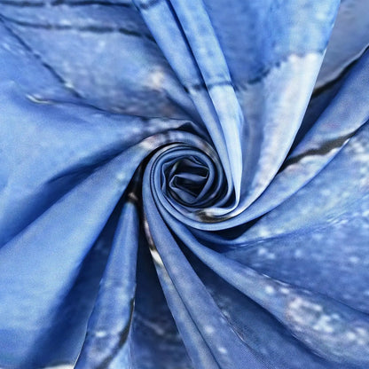 Duschvorhang aus blauem Marmor, blaues, modernes, luxuriöses, abstraktes Duschvorhang-Set für Badezimmer, Badvorhang aus Stoff mit Haken