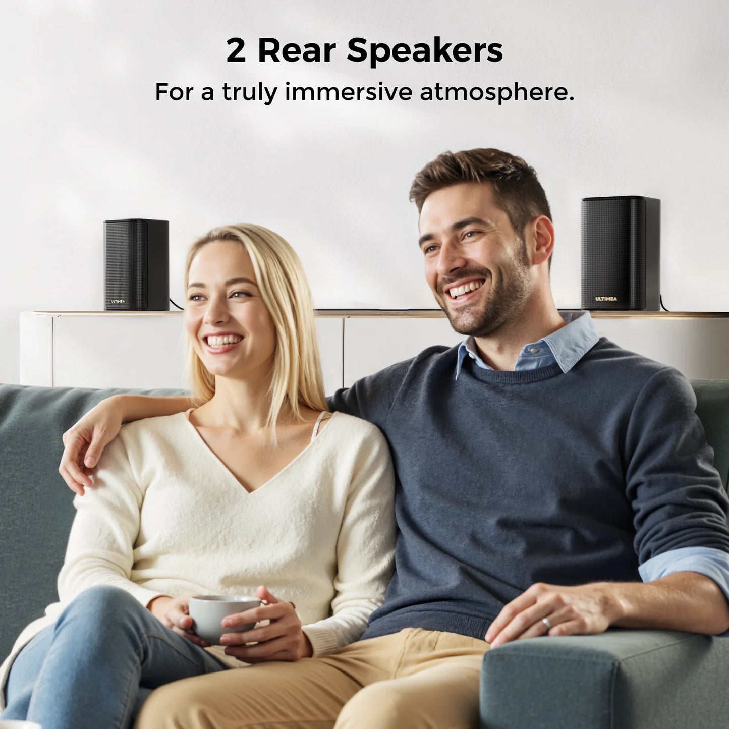 ULTIMEA 460W 5.1.2ch Sound Bar with Dolby Atmos, Surround Sound Home Theater System for TV with 2 Surround Speakers, APP Control.