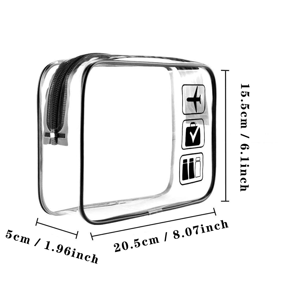 YANZAI Transparent Zipper Makeup Bag Organizer Box Men Women Travel Clear Cosmetic Bag Waterproof Toiletry Wash Make Up Bags.