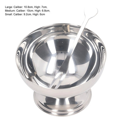 Ice Cream Bowl Stainless Steel Dessert Pudding Bowls Sundae Salad Serving Dip Bowl Trifle Tasting Bowls with Fork for Home Hotel.