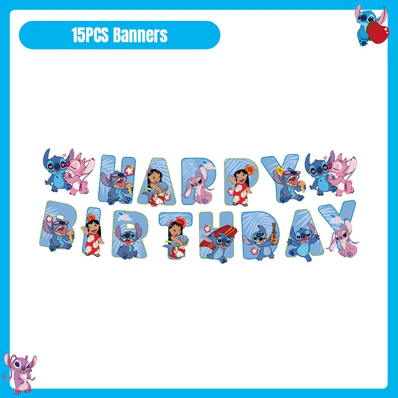 Disney Lilo und Stitch Geburtstag Party Dekoration Geschirr Tasse Teller Tischdecke Luftballons Thema Party liefert Banner Hintergrund.